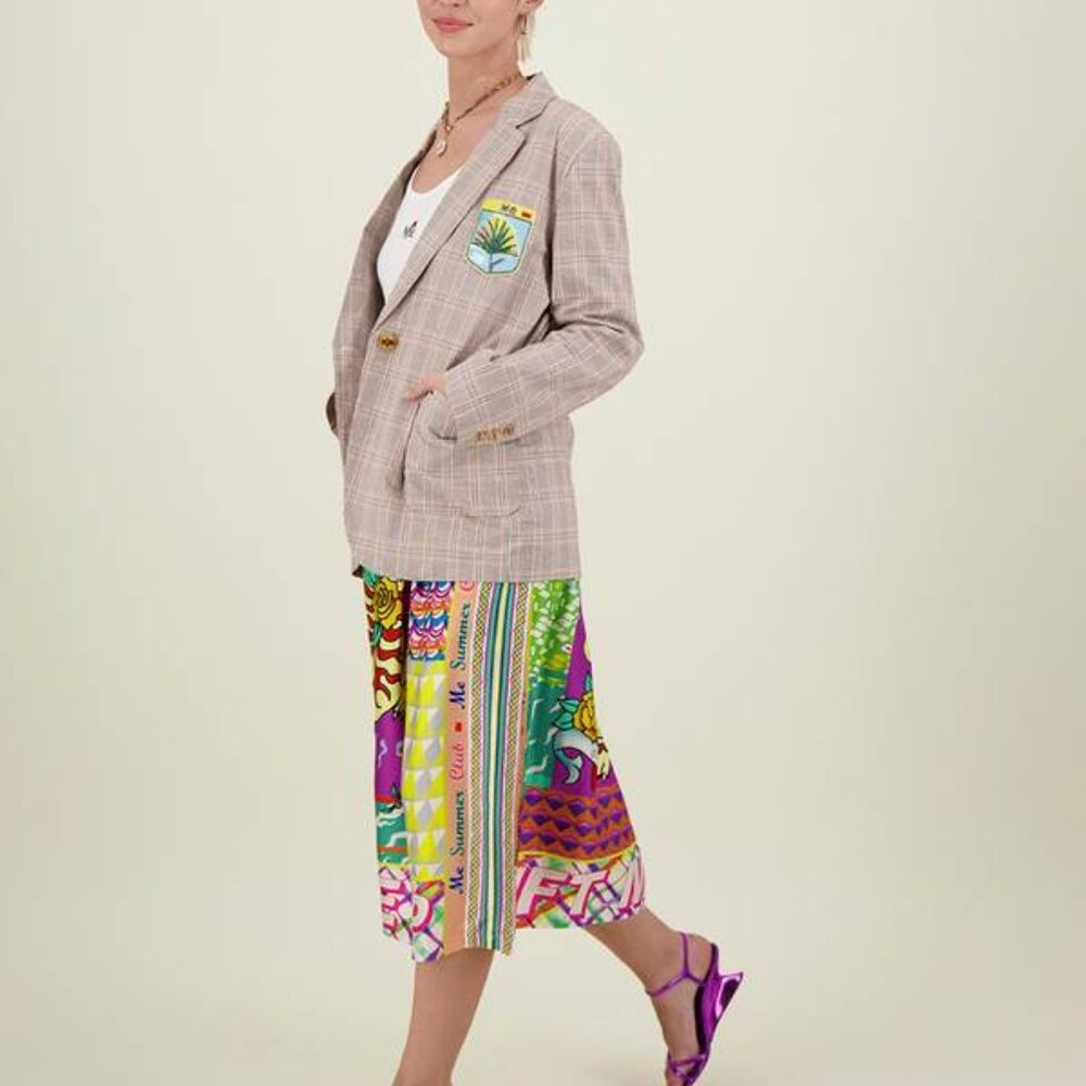 ME369 Freya Check Blazer Sun Patch Oversized Tailored Jacket NWT Size S - Picture 3 of 3